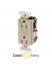 Leviton G5362-WTI - 20A - 125V - NEMA 5-20R - 2P - 3W - SmartlockPro Self-Test GFCI Duplex Receptacle - Extra-Heavy Duty Industrial Grade - Ivory
